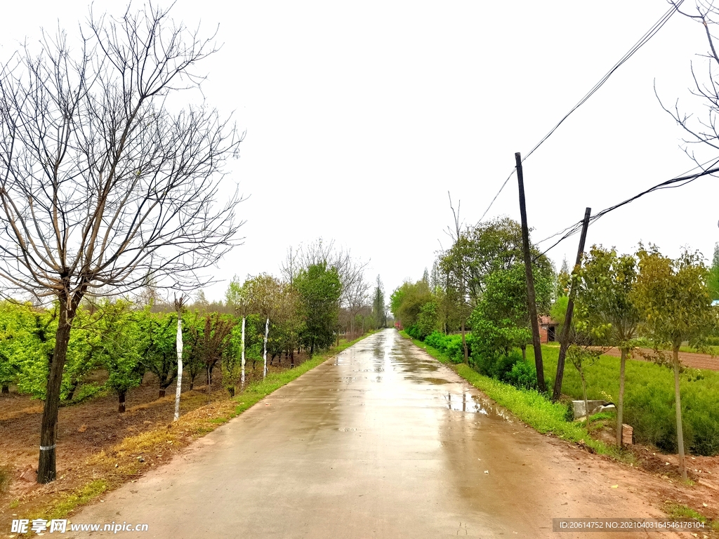 雨天的乡村美景