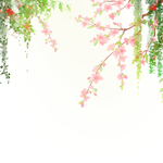 卡通春季花朵植物元素