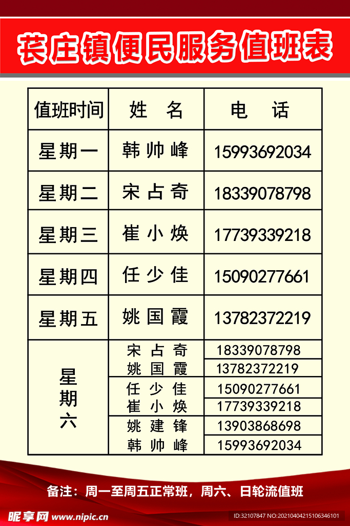 值班报