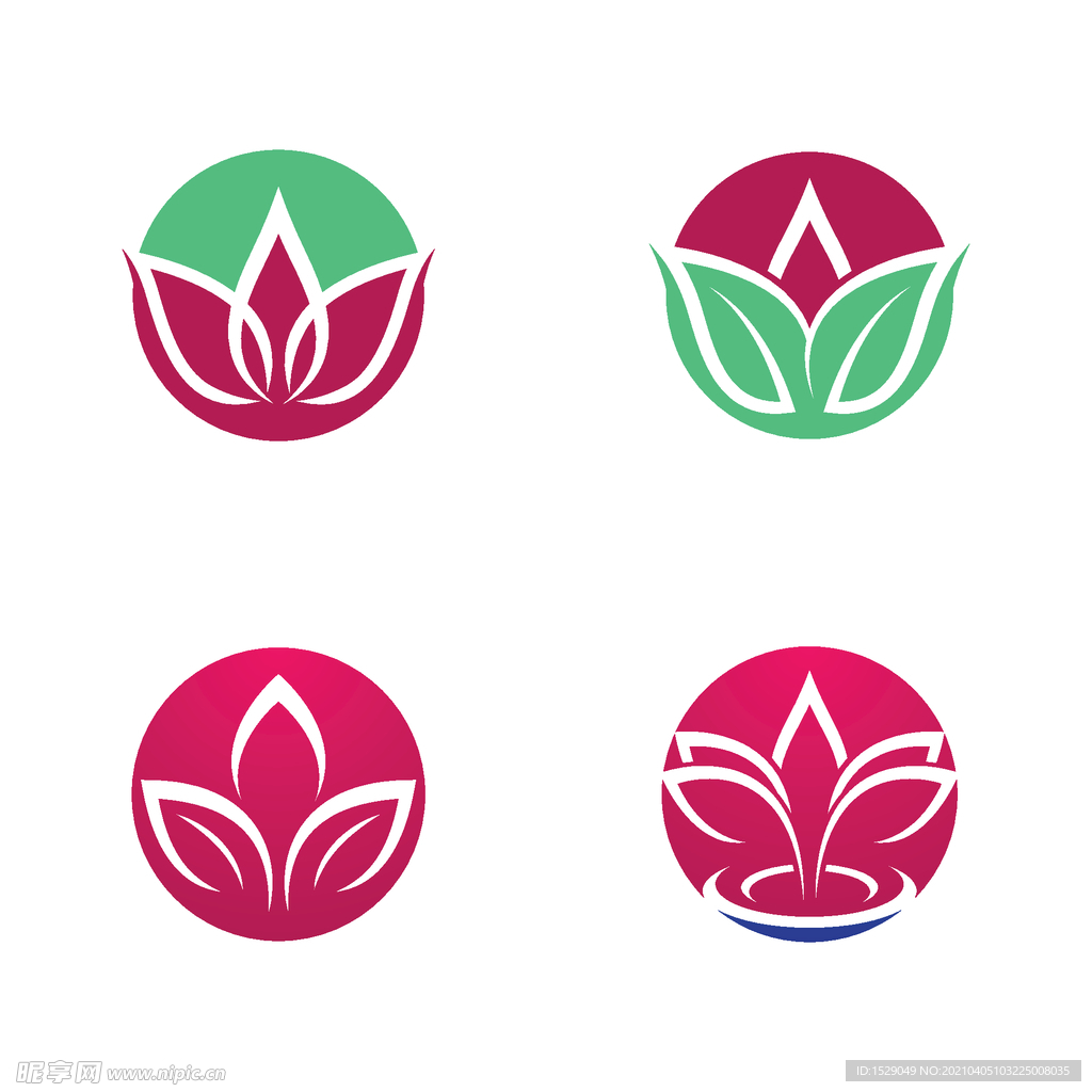 抽象荷花图标