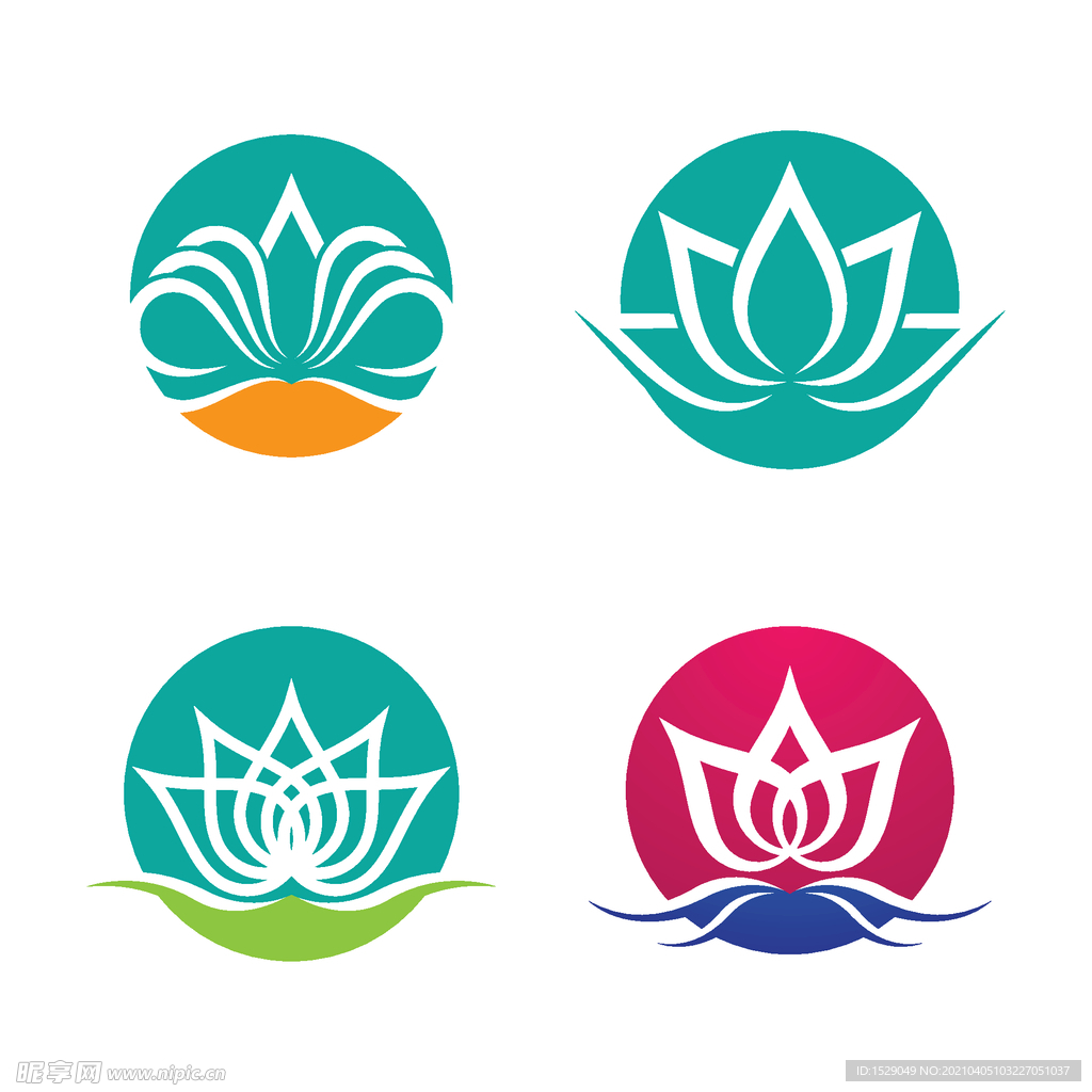 抽象荷花图标