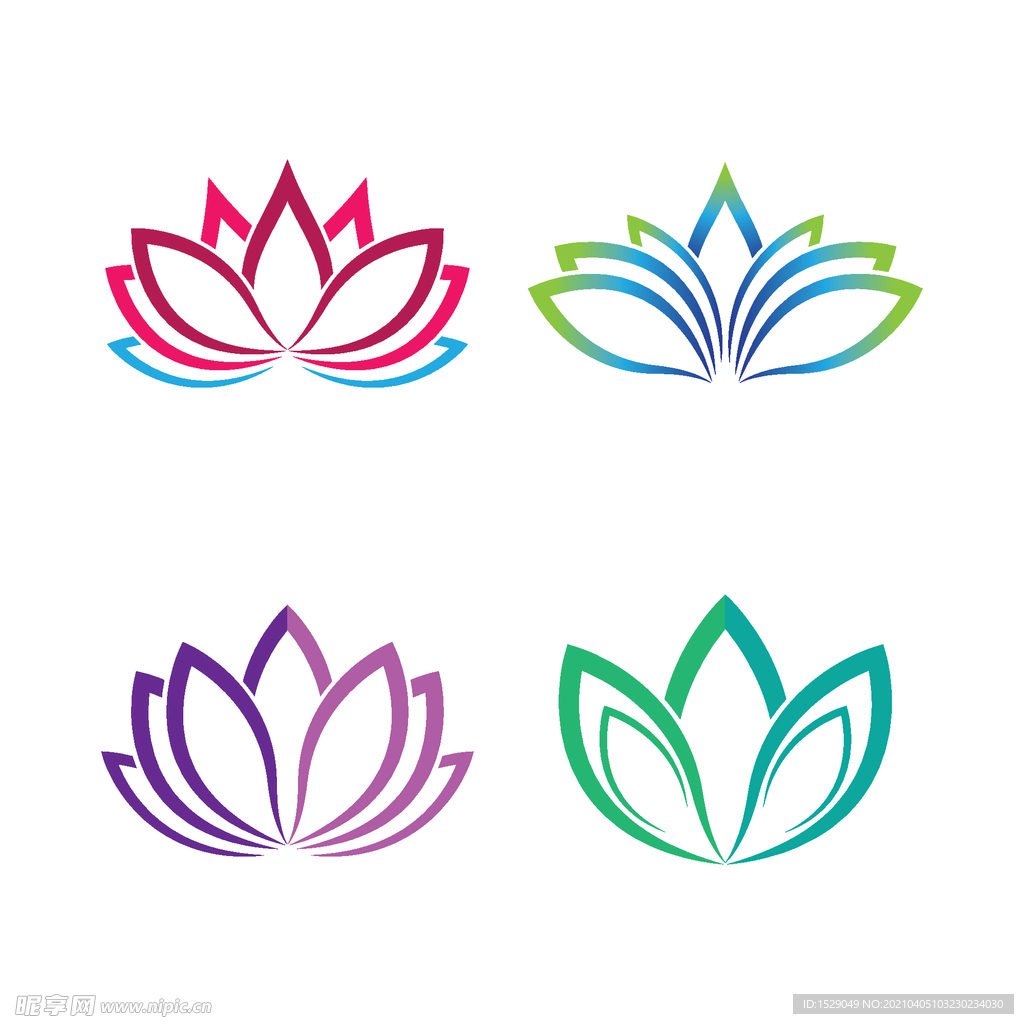 抽象荷花图标