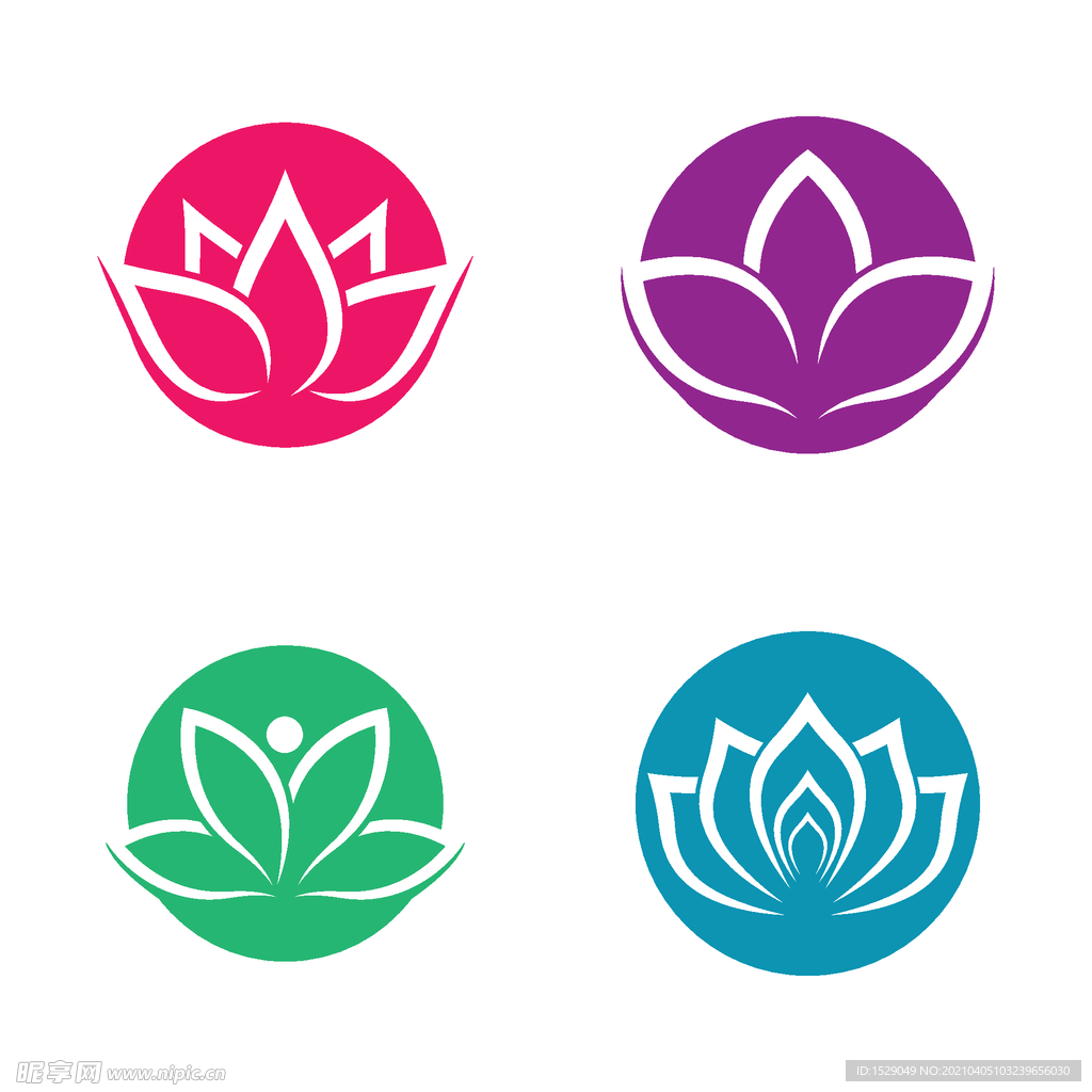抽象荷花图标
