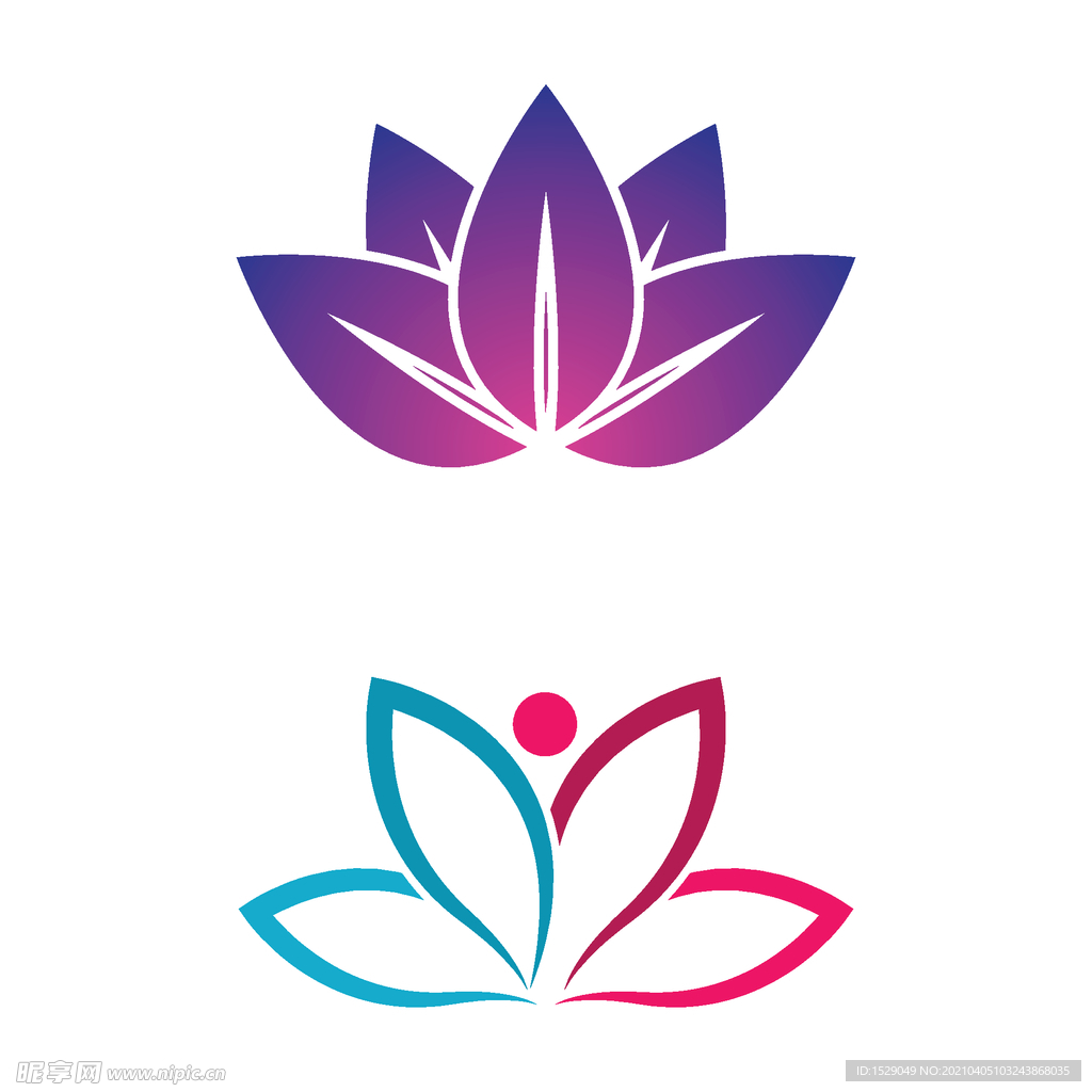 抽象荷花图标