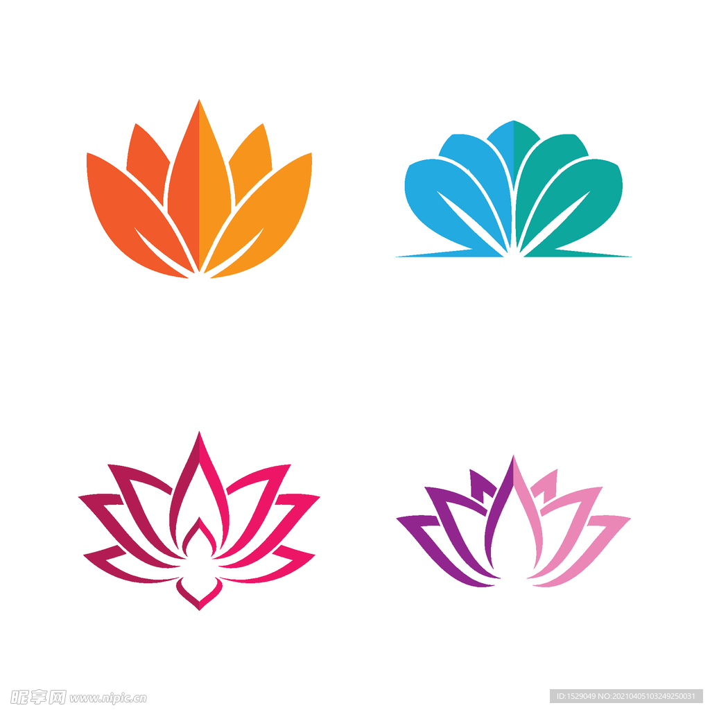 抽象荷花图标
