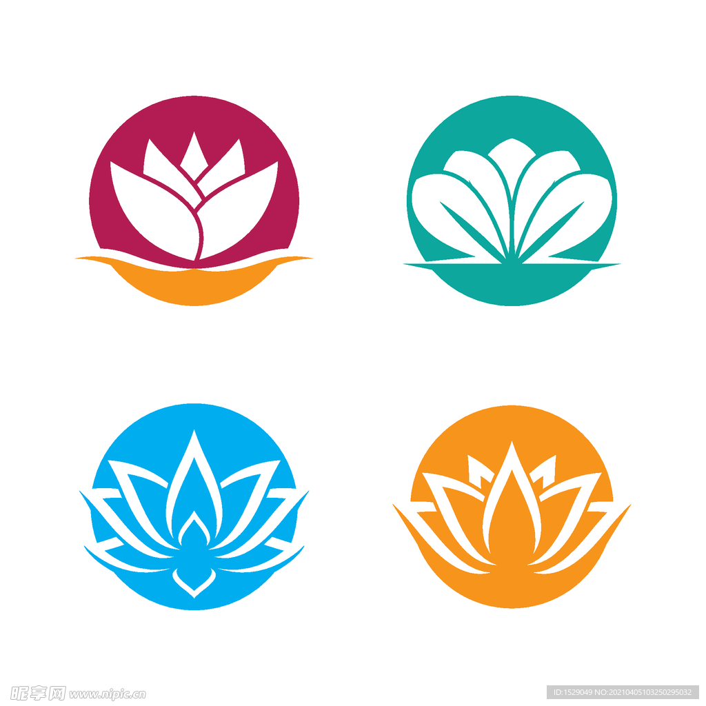 抽象荷花图标