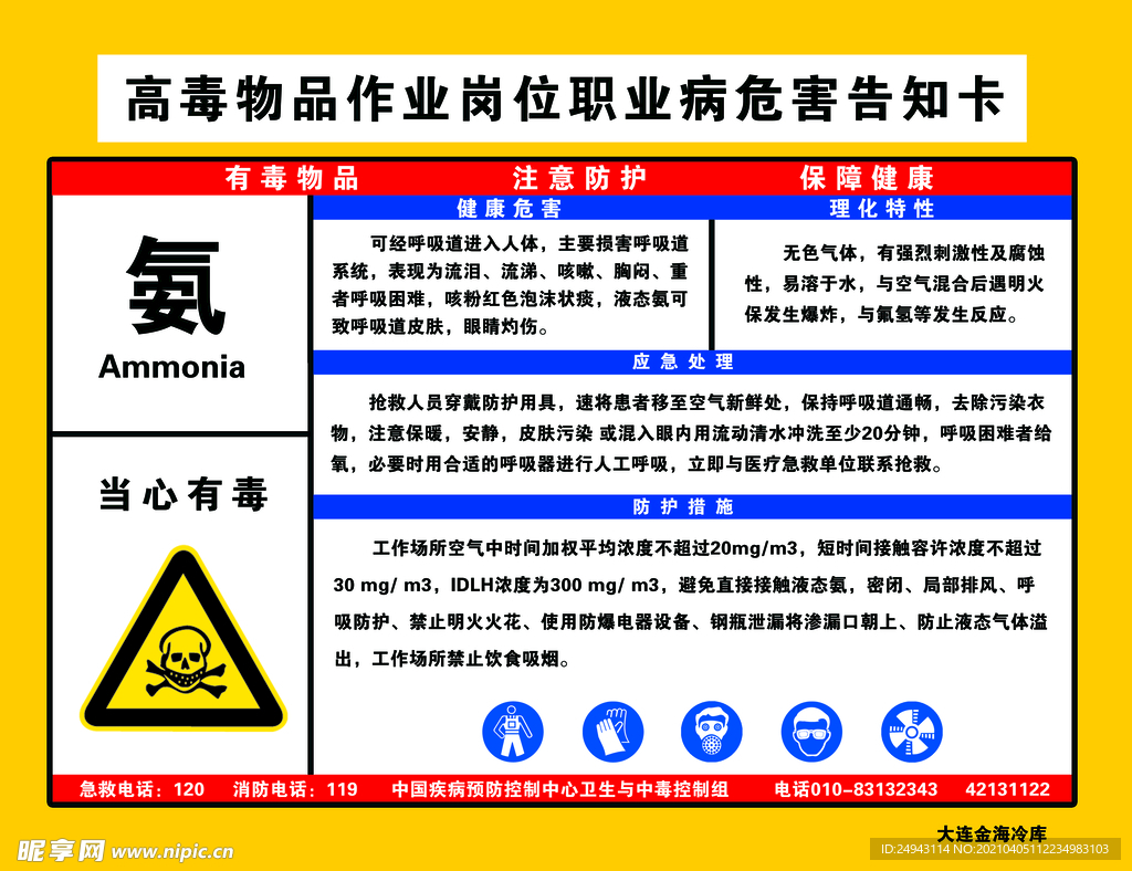 高毒物品作业告知卡