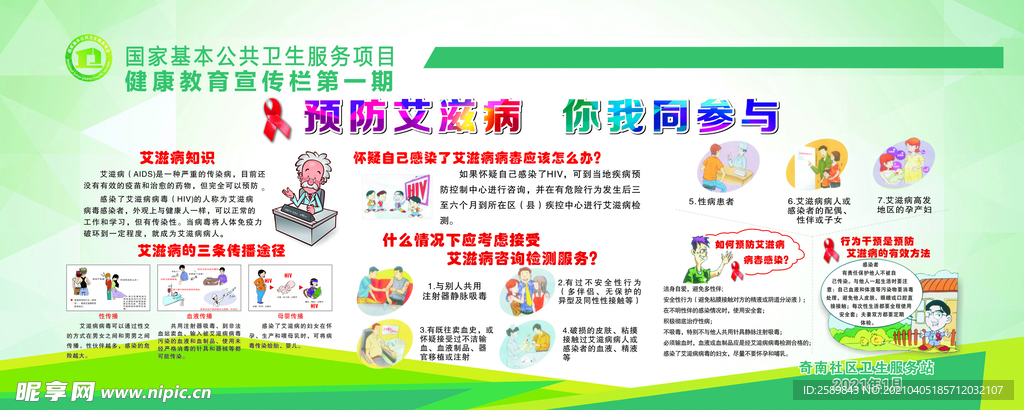 艾滋病健康教育宣传大海报