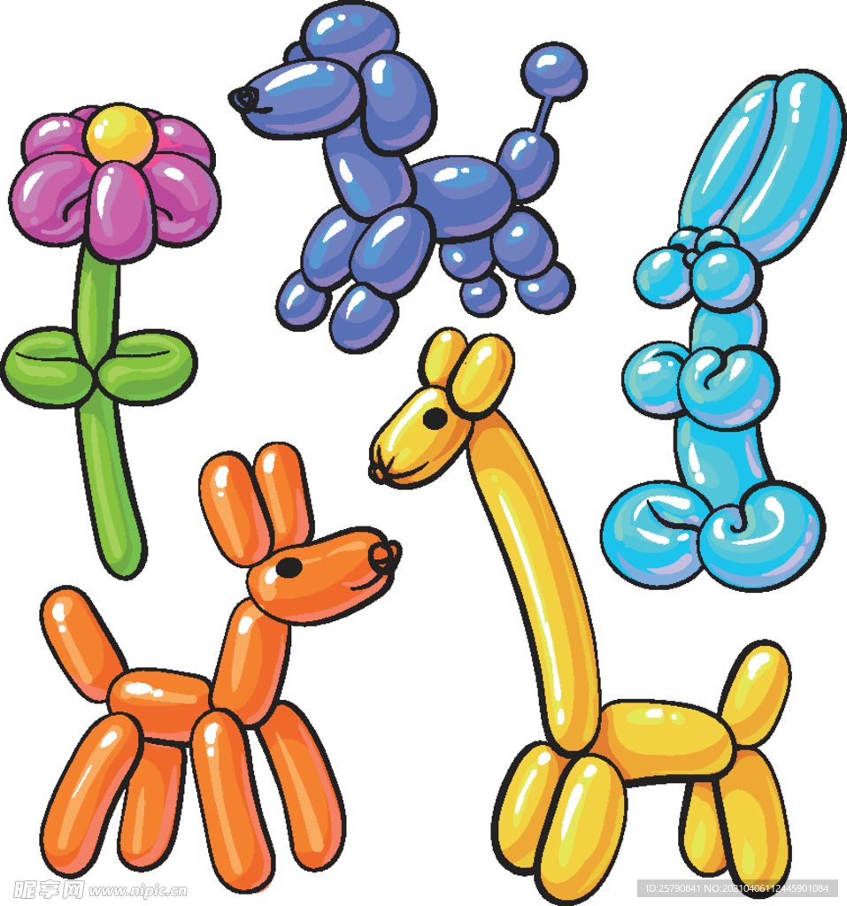 彩色气球动植物