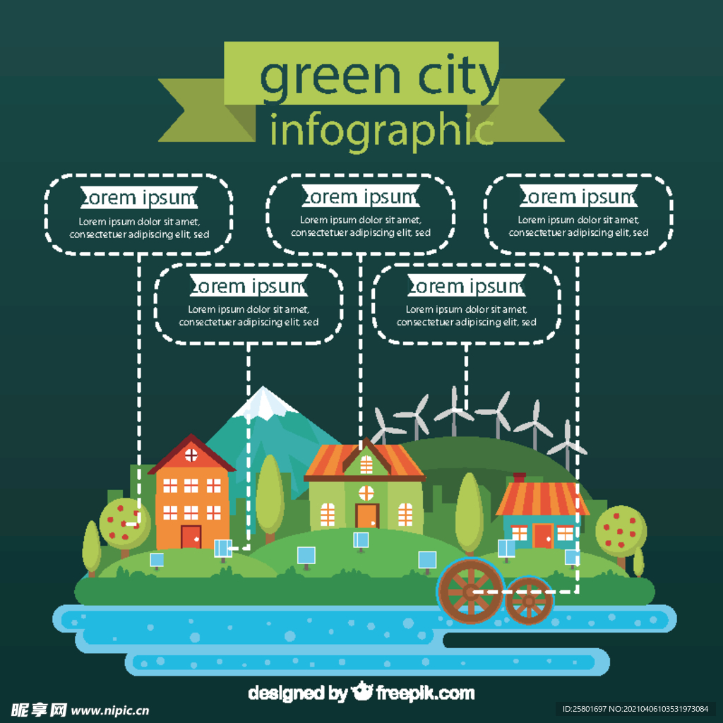 绿色城市信息图