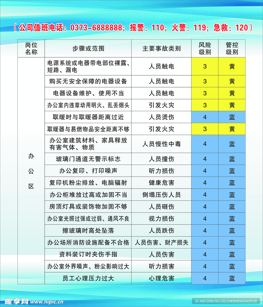 厂办公区牌