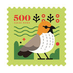 小鸟绿色邮票