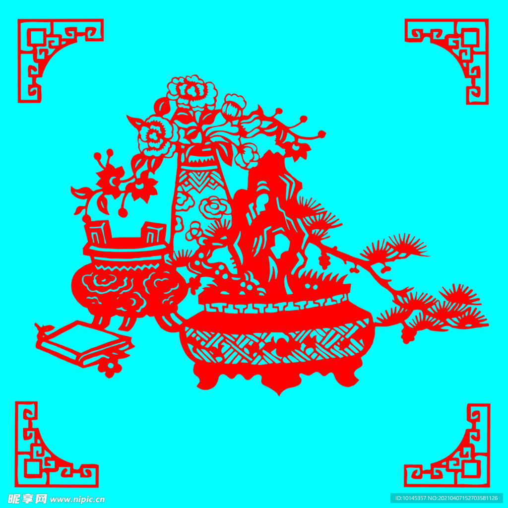 花瓶剪纸