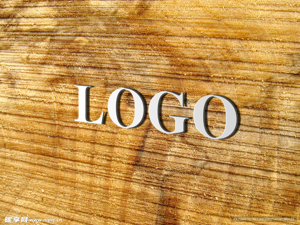 木质板材logo样机