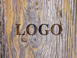 木头雕刻纹理logo样机