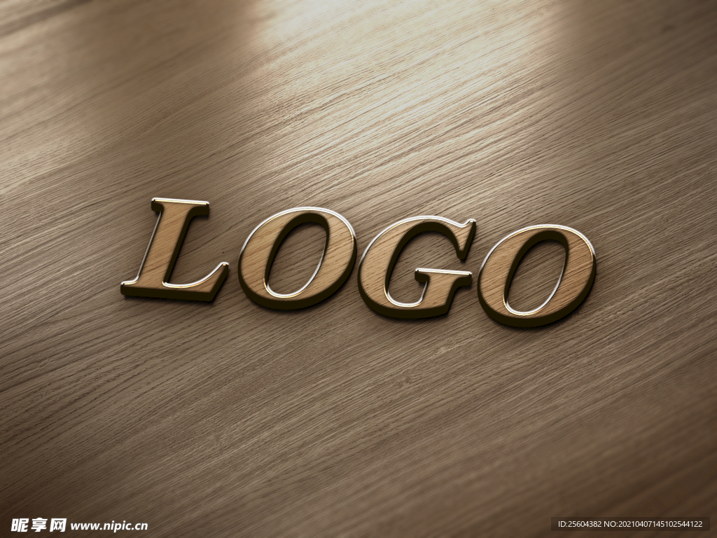 木头质感雕刻logo样机