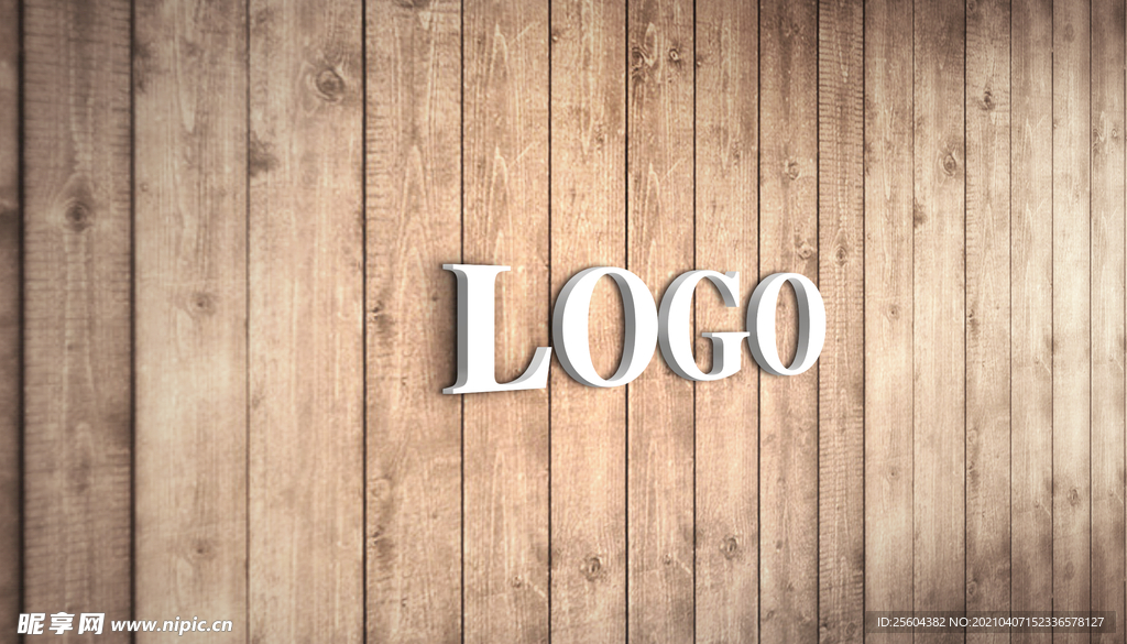 木板门墙logo商标样机