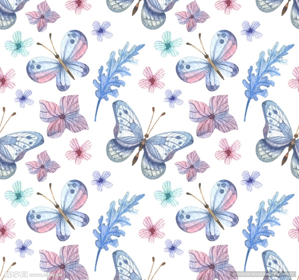 蝴蝶和花卉背景
