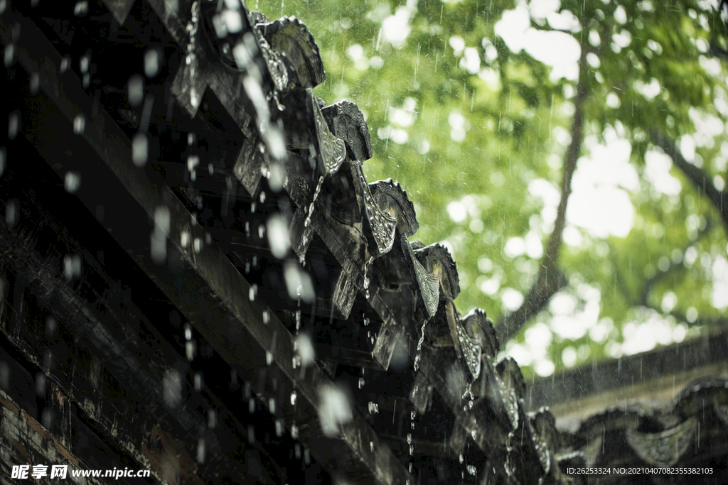 谷雨中国风建筑