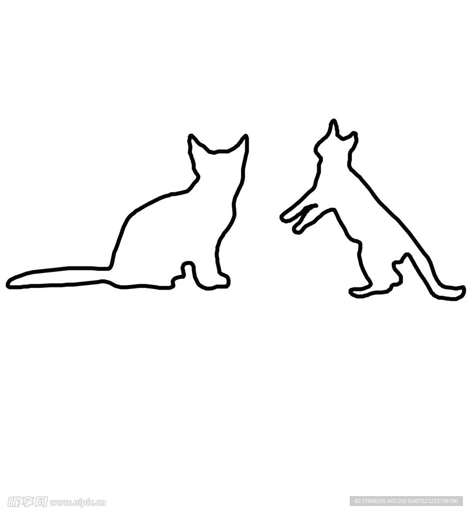 小猫可爱卡通素材矢量