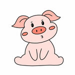 卡通可爱小猪矢量图案