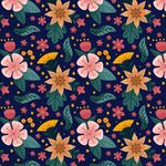 花卉插画背景素材图图片