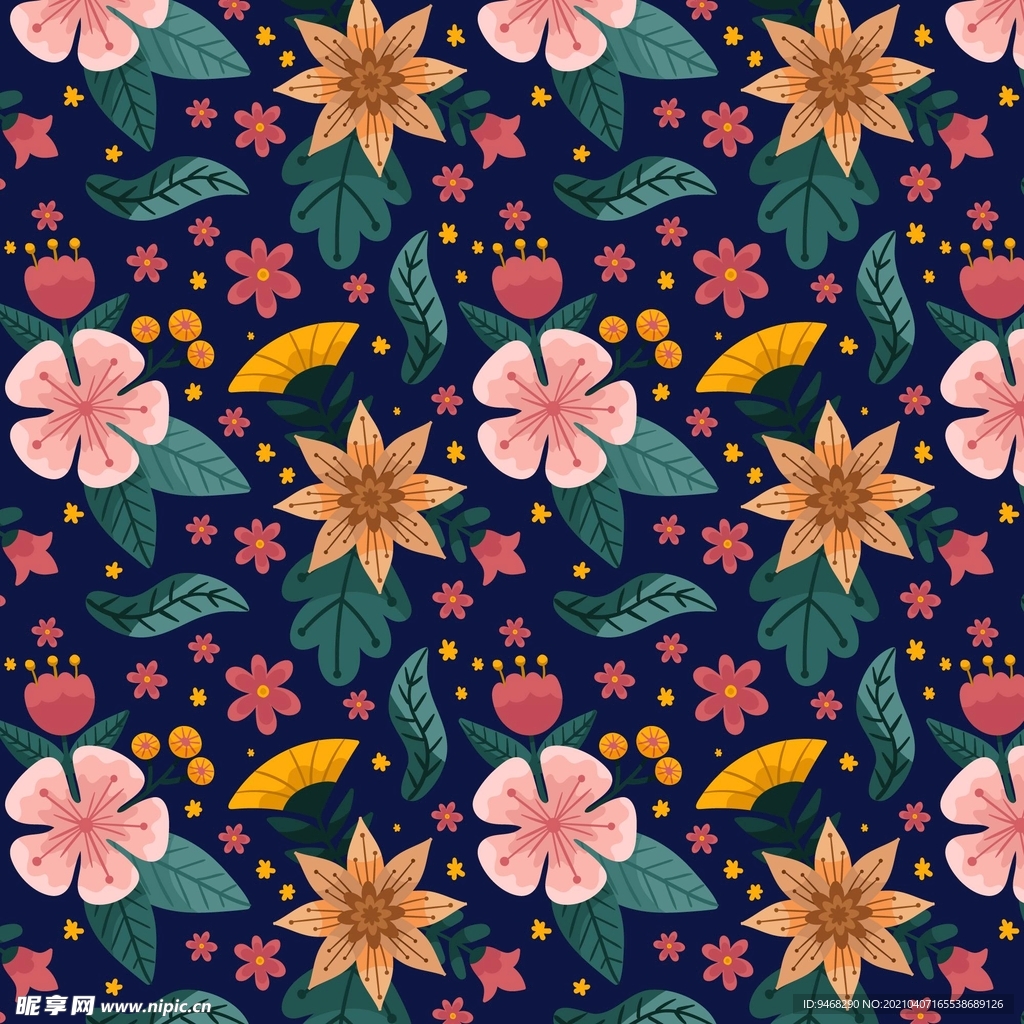 花卉插画背景素材图图片