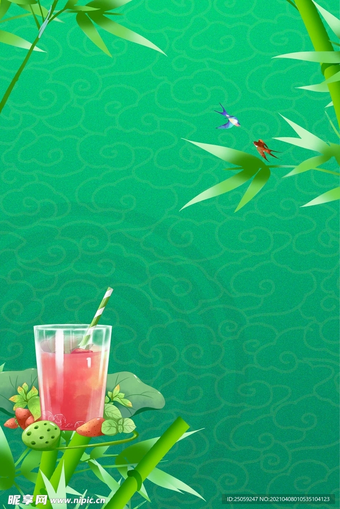 中国风夏日背景