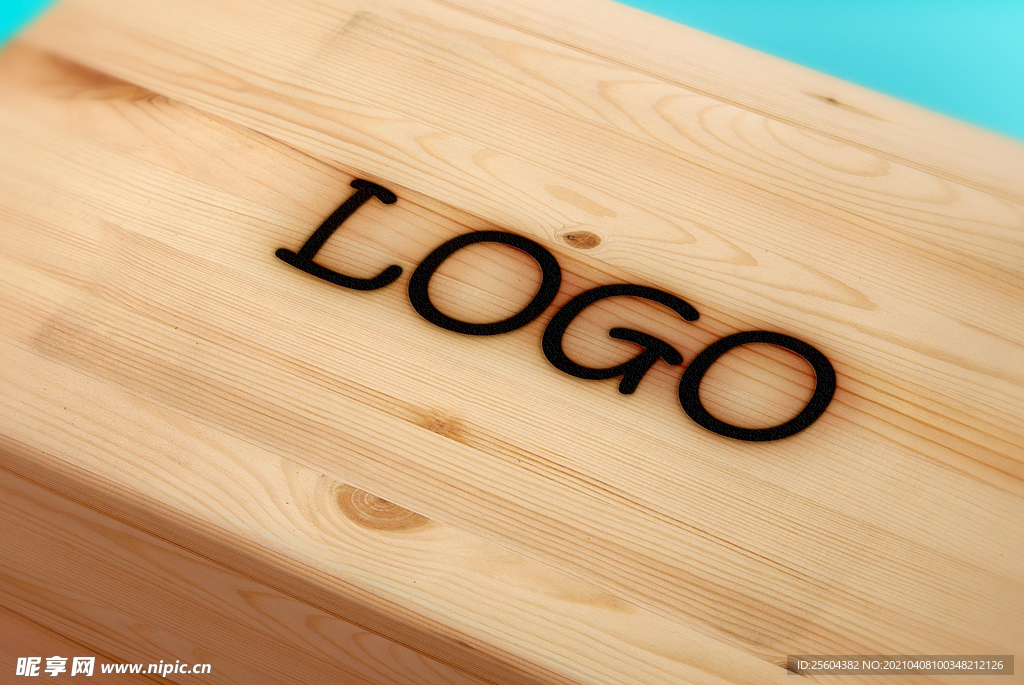 木头雕刻logo广告样机
