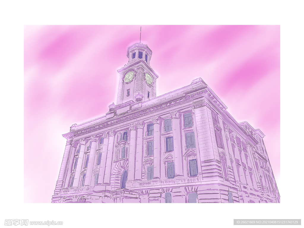 欧美建筑插画设计