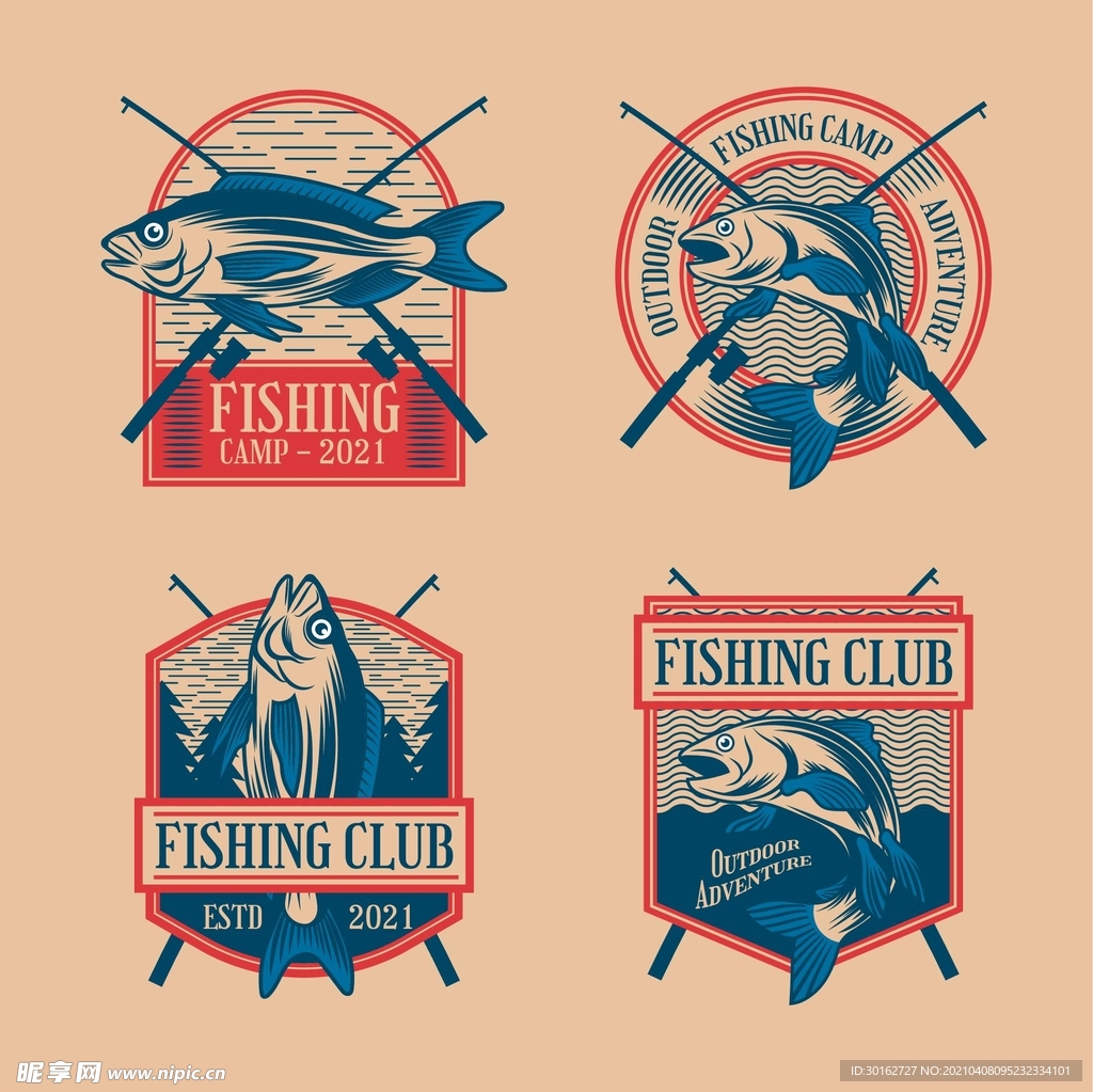 钓鱼主题logo商标