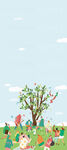 春游踏青插画