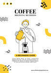 咖啡馆制作咖啡的店员插画