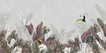 欧式手绘雨林鹦鹉壁画装饰画背景