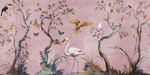 欧式手绘复古花鸟火烈鸟装饰画壁