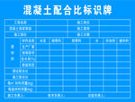 混泥土配合比标识牌