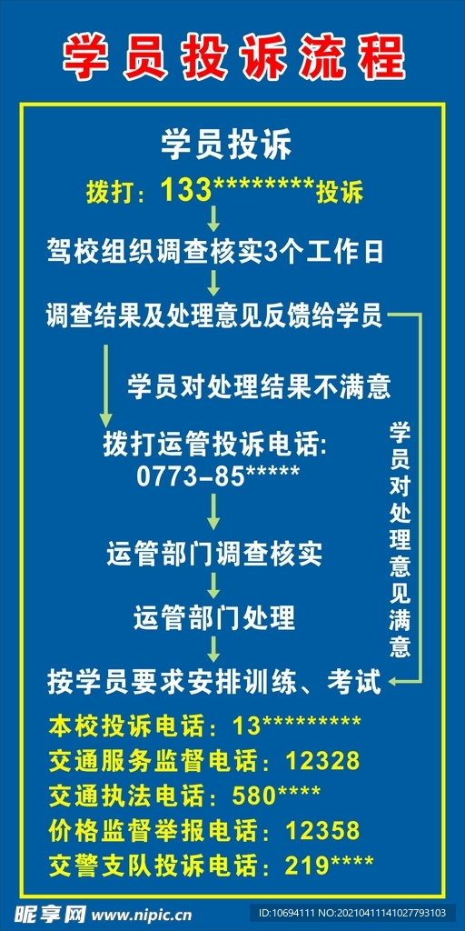 驾校 学员投诉流程