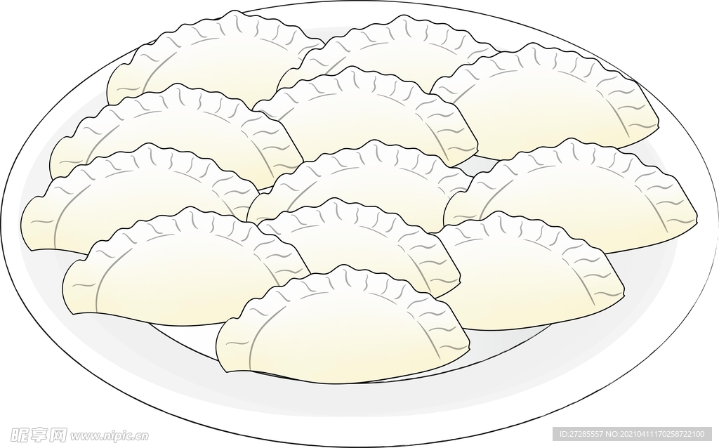 矢量卡通面点水饺素材