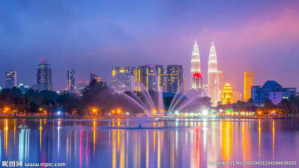 吉隆坡城市天际线美丽夜景