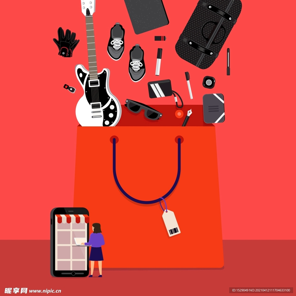 购物袋与商品