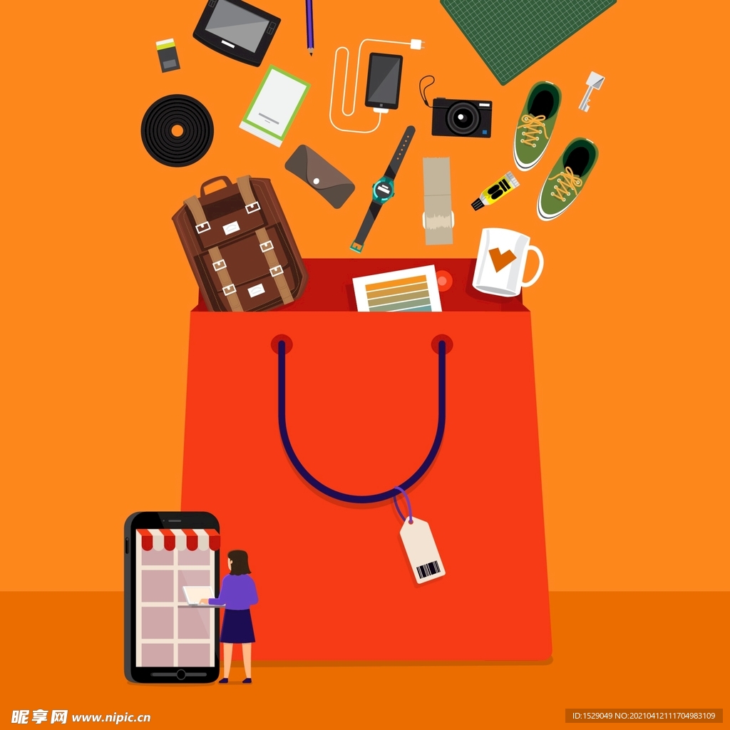购物袋与商品