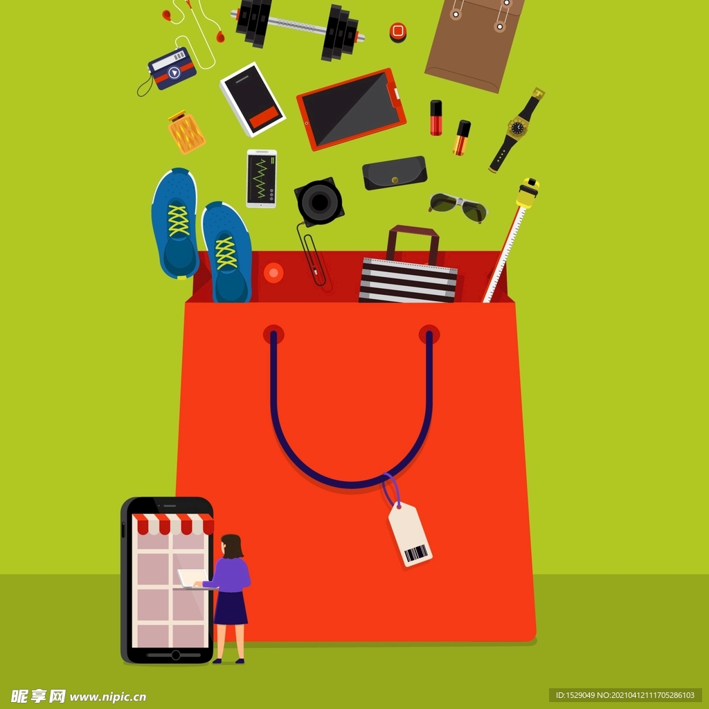 购物袋与商品