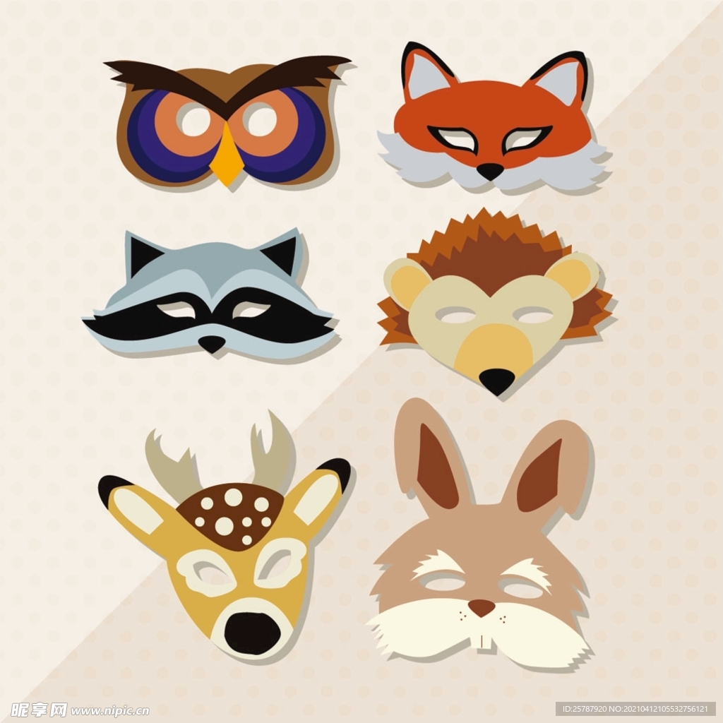 卡通动物面具