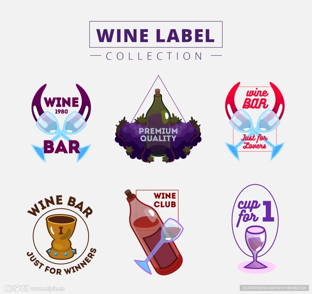 彩绘葡萄酒标签