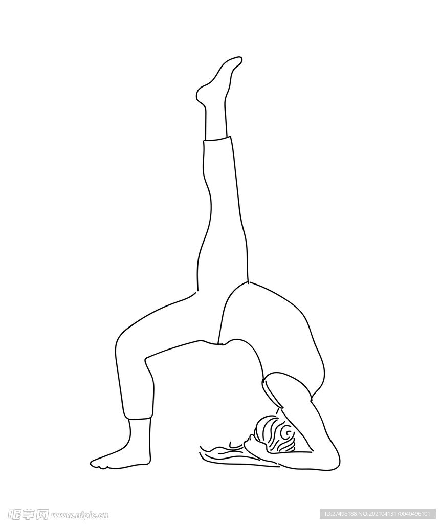 瑜伽线条插画