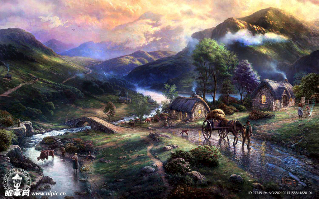 托马斯 风景 油画 装饰画 抽