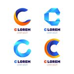 C英文字母logo标志设计