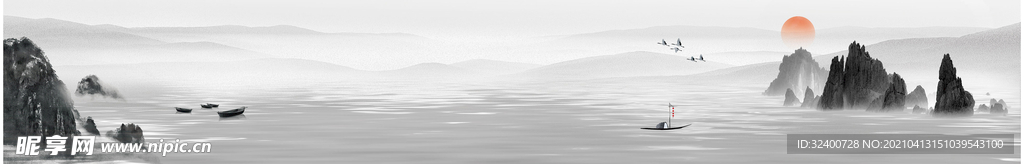水墨画山水