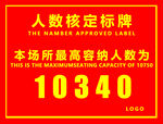 人数核定 标牌