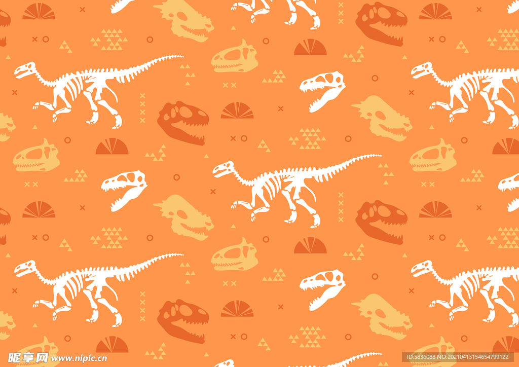 侏罗纪恐龙化石背景图案